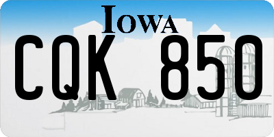IA license plate CQK850