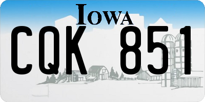 IA license plate CQK851