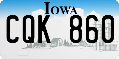 IA license plate CQK860