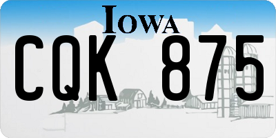 IA license plate CQK875