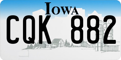 IA license plate CQK882