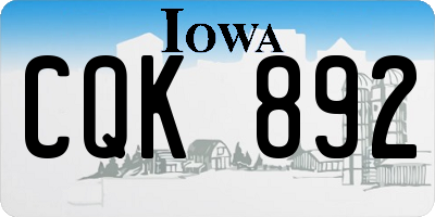 IA license plate CQK892