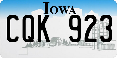 IA license plate CQK923