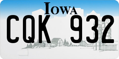 IA license plate CQK932