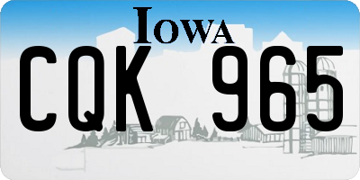 IA license plate CQK965
