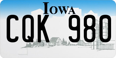 IA license plate CQK980