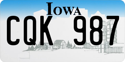 IA license plate CQK987