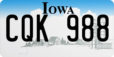 IA license plate CQK988