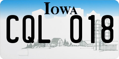 IA license plate CQL018