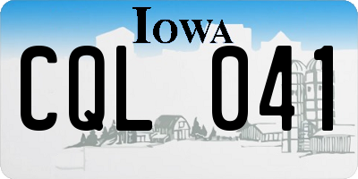 IA license plate CQL041