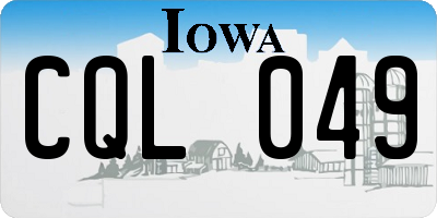 IA license plate CQL049
