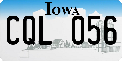 IA license plate CQL056