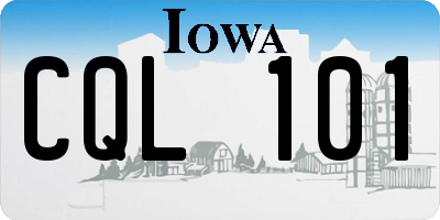 IA license plate CQL101