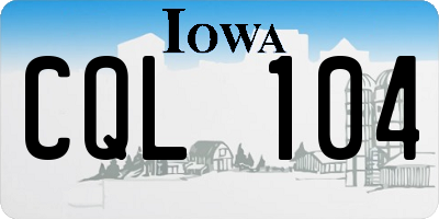 IA license plate CQL104
