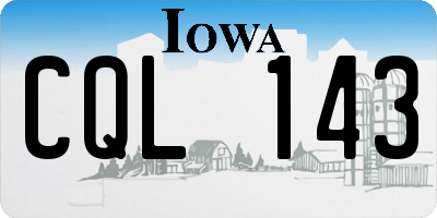 IA license plate CQL143