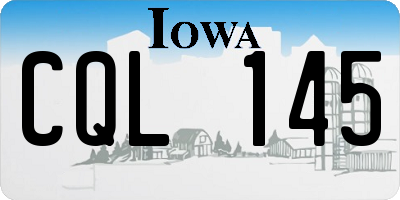 IA license plate CQL145