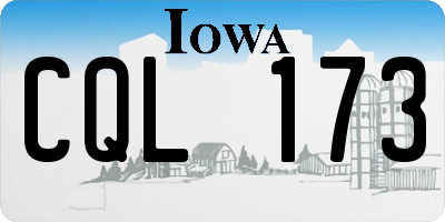 IA license plate CQL173