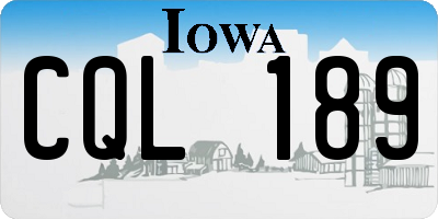 IA license plate CQL189