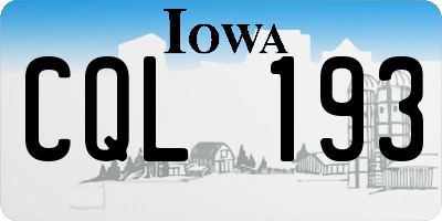 IA license plate CQL193