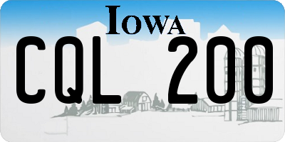 IA license plate CQL200