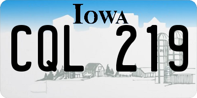 IA license plate CQL219