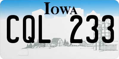 IA license plate CQL233