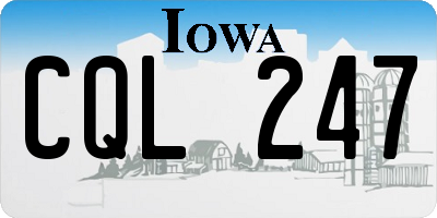 IA license plate CQL247