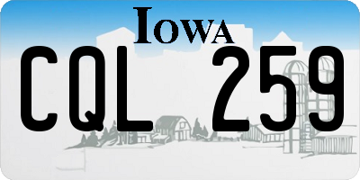 IA license plate CQL259