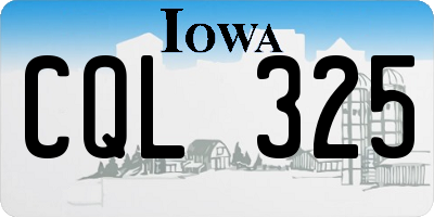IA license plate CQL325