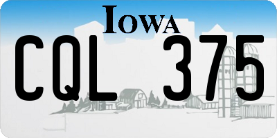 IA license plate CQL375