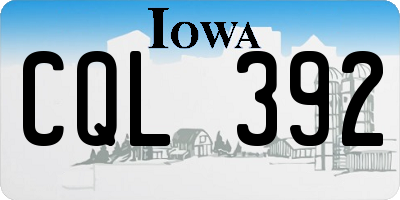 IA license plate CQL392