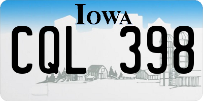 IA license plate CQL398