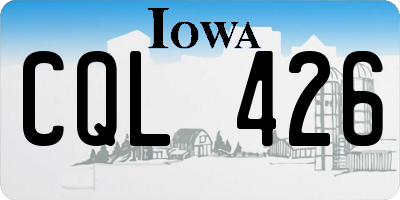 IA license plate CQL426