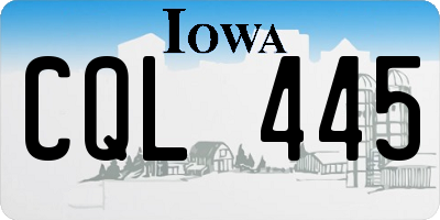 IA license plate CQL445