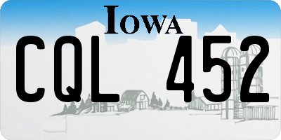 IA license plate CQL452