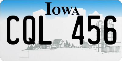 IA license plate CQL456