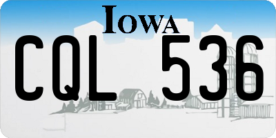 IA license plate CQL536
