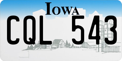 IA license plate CQL543