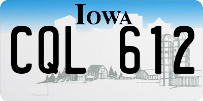IA license plate CQL612