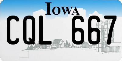 IA license plate CQL667