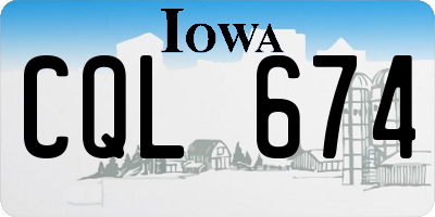 IA license plate CQL674