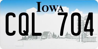 IA license plate CQL704