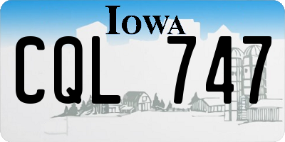 IA license plate CQL747