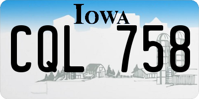 IA license plate CQL758