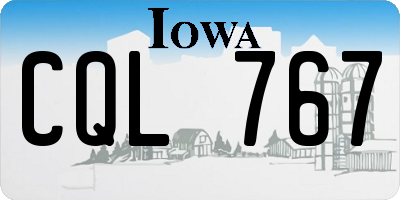 IA license plate CQL767