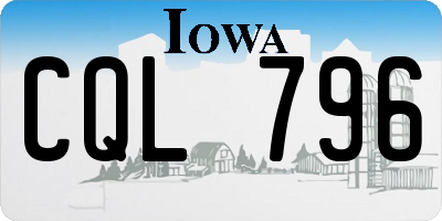 IA license plate CQL796