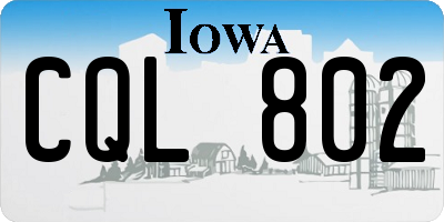IA license plate CQL802