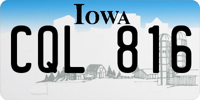 IA license plate CQL816