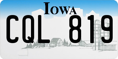 IA license plate CQL819