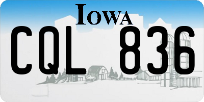 IA license plate CQL836